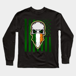 Irish American Skull Long Sleeve T-Shirt